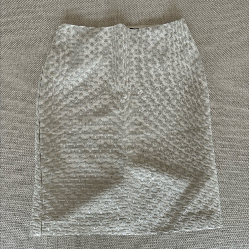 Ann Taylor Factory White Business Casual Skirt